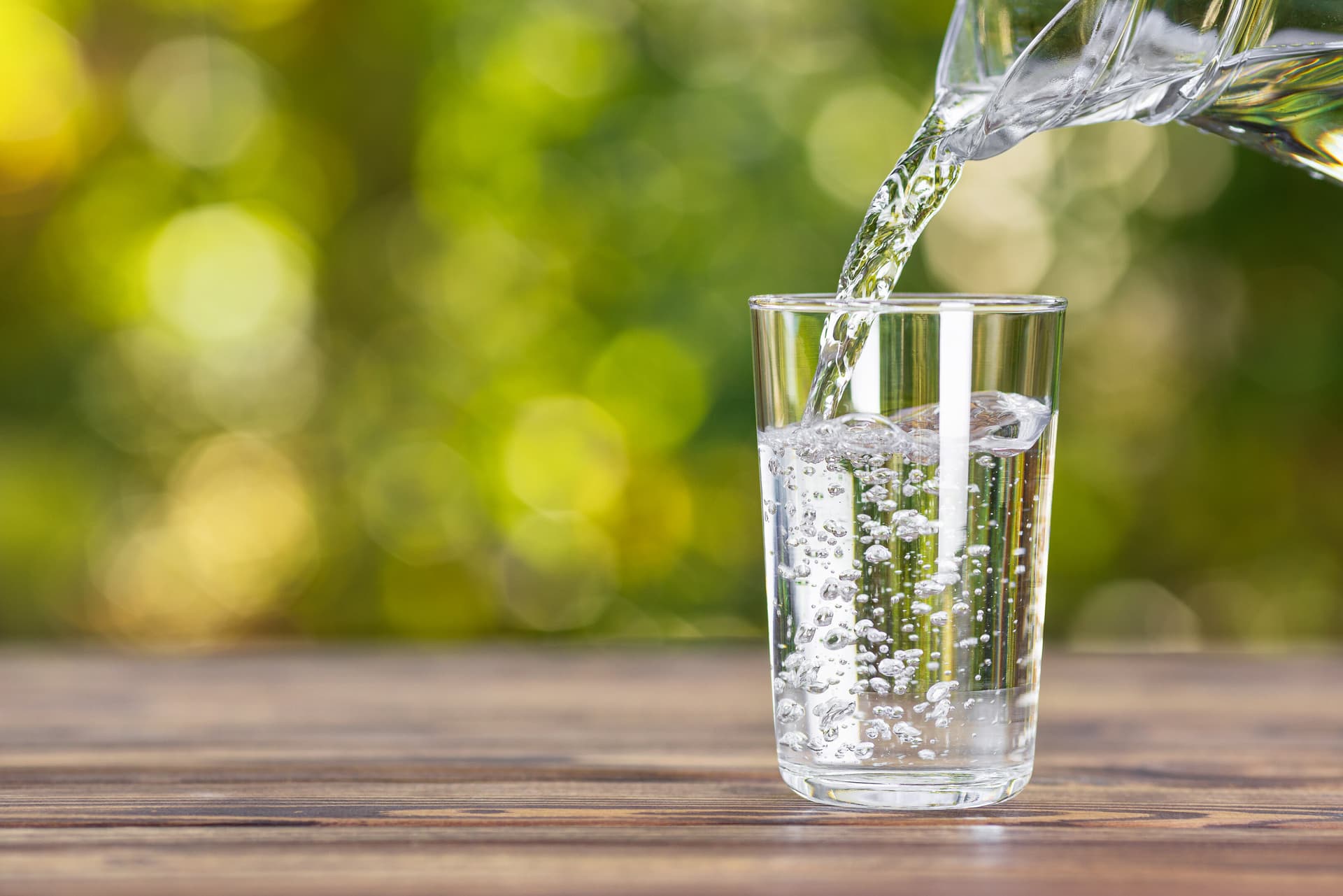 water pouring into glass